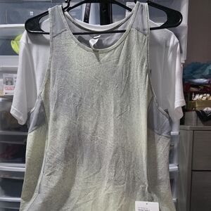 lululemon athletica women's tank top in light gray and pale yellow